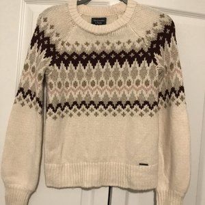 NWOT Abercrombie & Fitch Knit Sweater Womens Fair Isle XS
